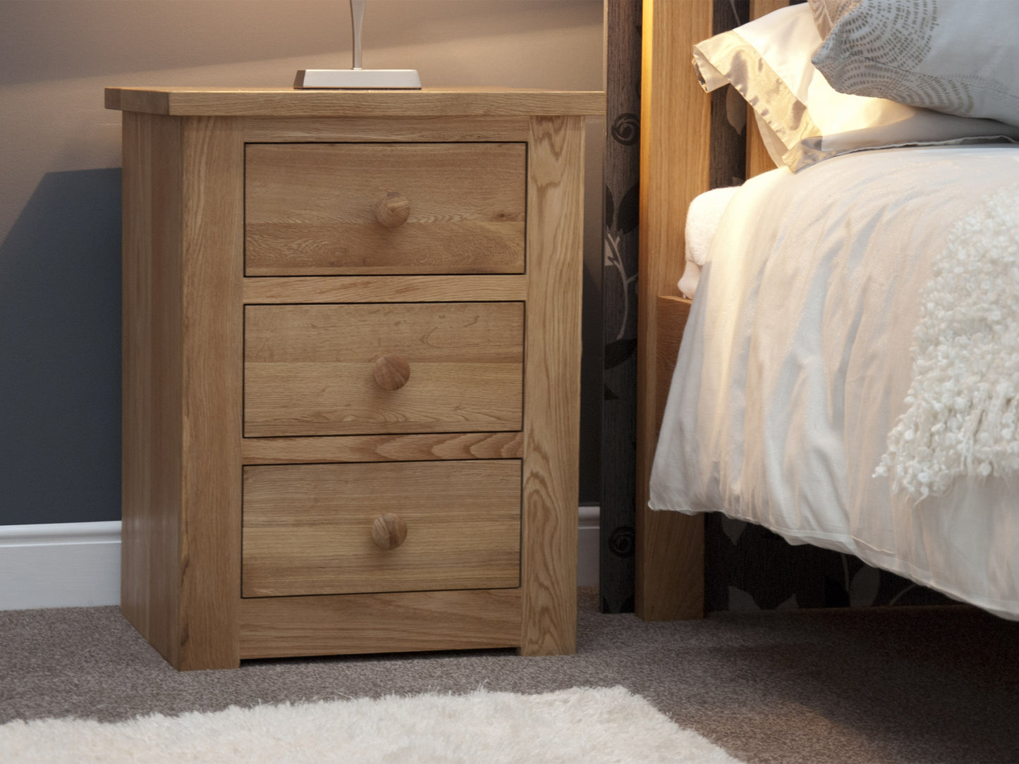 Torino 3 Drawer Bedside